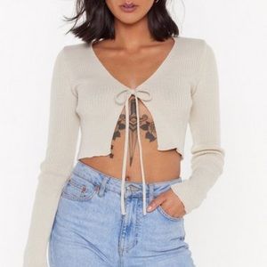 Tie-Front Cropped Cardigan